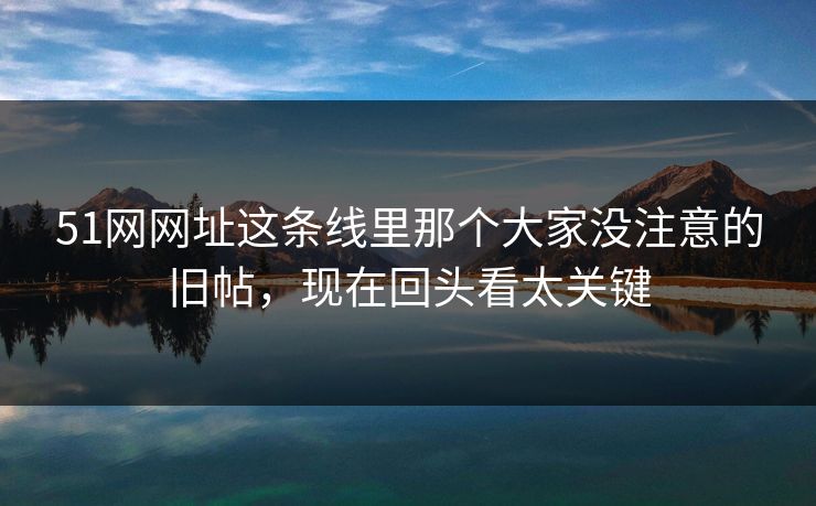 51网网址这条线里那个大家没注意的旧帖，现在回头看太关键
