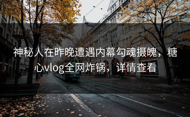 神秘人在昨晚遭遇内幕勾魂摄魄,糖心vlog全网炸锅,详情查看 神秘人在昨晚遭遇内幕勾魂摄魄,糖心vlog全网炸锅,详情查看